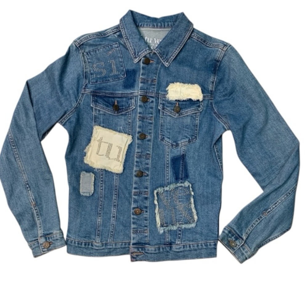 Men's Distressed Blue jean jacket patch design